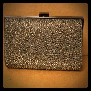 Studded silver clutch